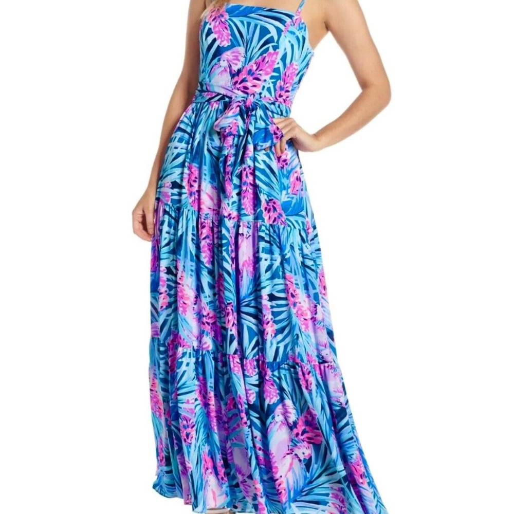 NWT Lilly Pulitzer Aviana Maxi Dress in Mr. Peacock Blue